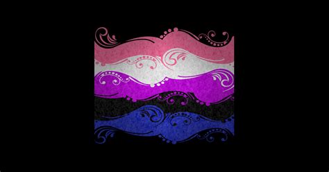 Fancy Swooped And Swirled Gender Fluid Pride Flag Background Gender