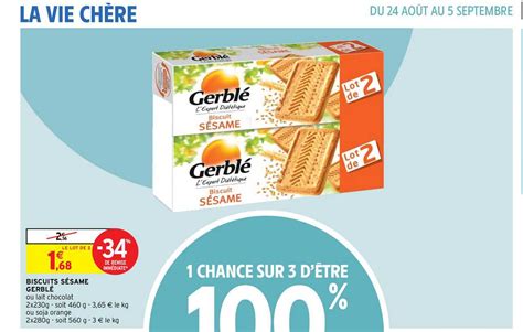 Offre Biscuits Sésame Gerblé chez Intermarche Contact