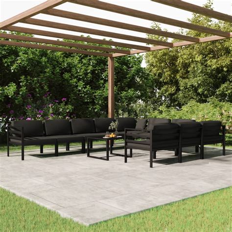 Tlg Garten Lounge Set Mit Kissen Aluminium Anthrazit Weddig