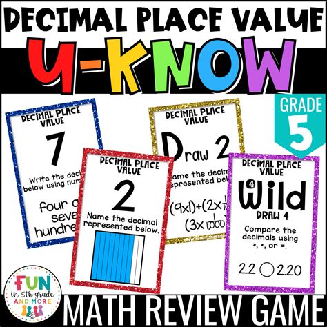 Decimal Place Value Game U Know Math Review Game For Th Grade Nbt