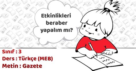 3 Sınıf Türkçe Gazete Metni Etkinlik Cevapları Meb Ders