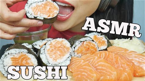 Asmr Salmon Roll Sashimi Eating Sounds No Talking Sas Asmr Youtube