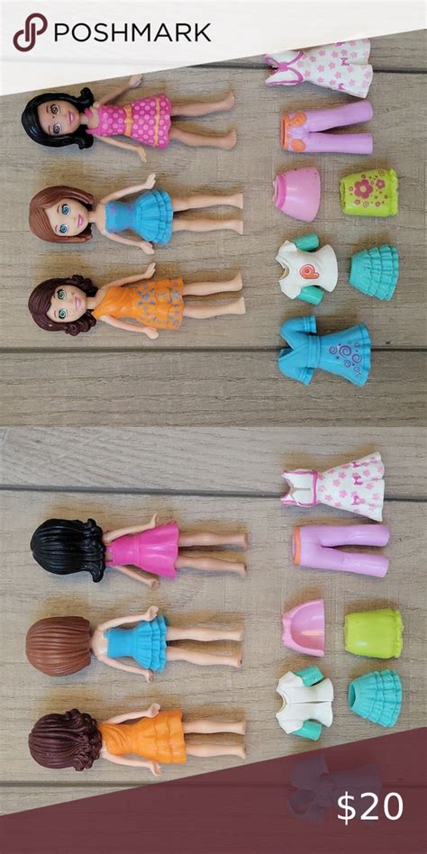 Lot Of Polly Pocket Dolls W Clothes Mattel Polly Pocket Dolls