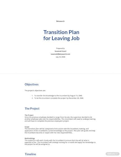 26 Transition Plan Templates Free Word Pdf Documents Download