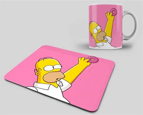 Kit Mouse Pad Personalizado Caneca Porcelana Homer Simpsons Série