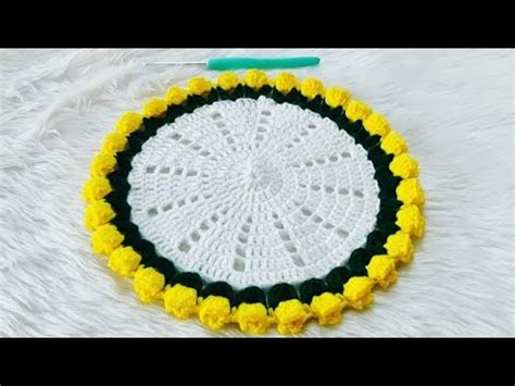 Crochet Tulip Doily Tutorial Sousplat Youtube