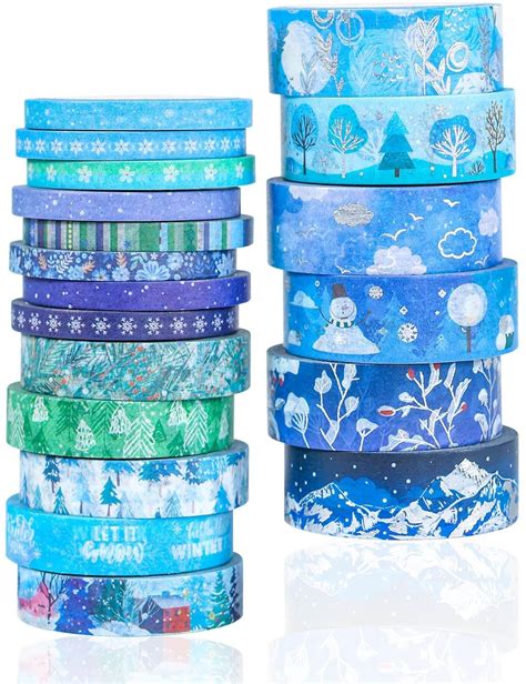 Christmas Washi Tape Set Gold Foil Holiday Decorative Tapes With Winter Snowflake Xmas Tree