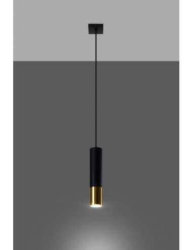 Lopez lampa wisząca czarno złota tuba SL 0952 Sollux