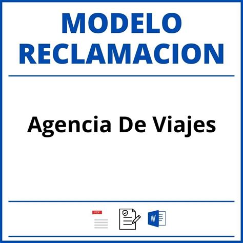 Modelo Reclamacion Agencia De Viajes PDF WORD