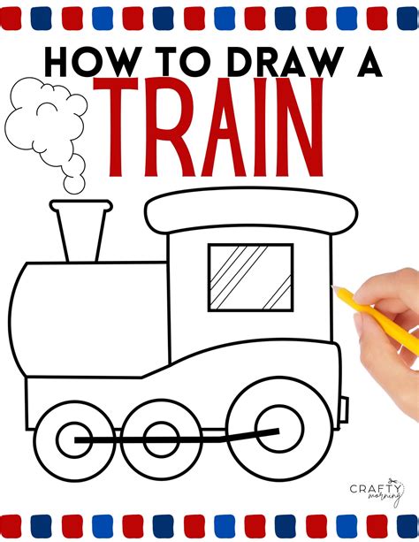 train drawing easy   draw tutorial crafty morning