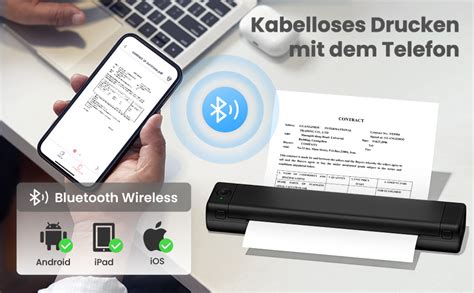 Mobilna drukarka termiczna A4 mała z Bluetooth przenośna drukarka w