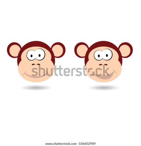 Monkey Funny Face Vector Illustration Stock Vector (Royalty Free) 106602989 | Shutterstock