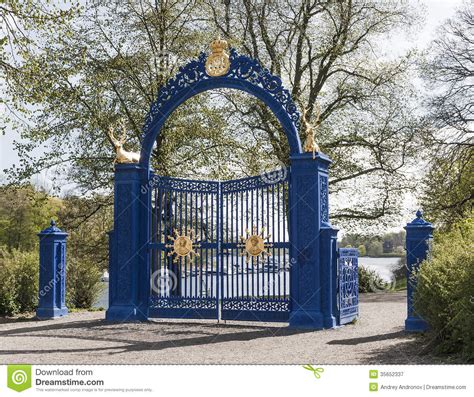 Blue Gate On The Island Of Djurgarden Royalty Free Stock Photography ...