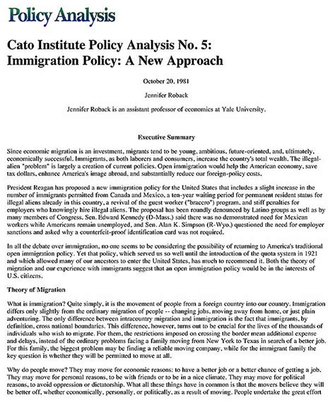 Immigration Policy: A New Approach | Cato Institute