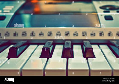 Closeup Of A Synthesizerpiano Keyboard Stock Photo Alamy