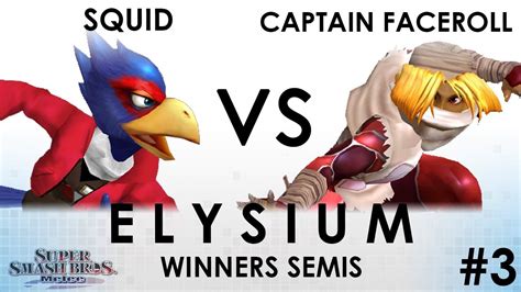 Elysium 3 Squid Falco VS Captain Faceroll Sheik SSBM Winners