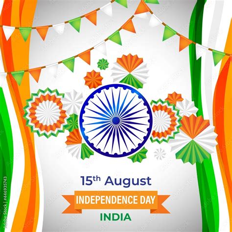 Vector Illustration For Indian Independence Day 15 August Stock Vector