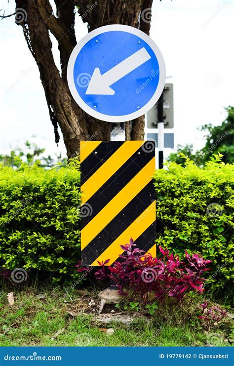 Road Sign White Arrow On Blue Stock Photo - Image of transportation ...