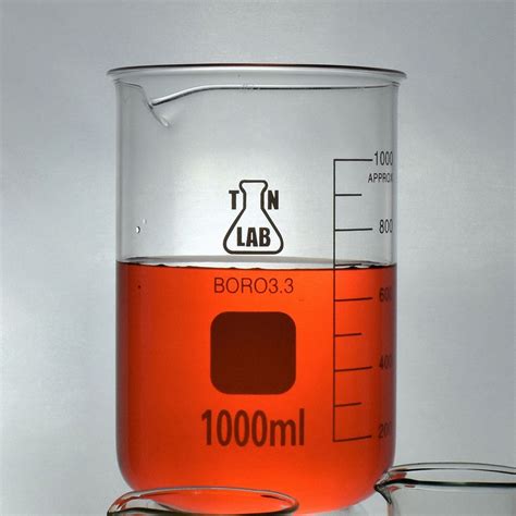 Tn Lab Supply Beaker 1000ml 1l Borosilicate 33 Glass With Graduations