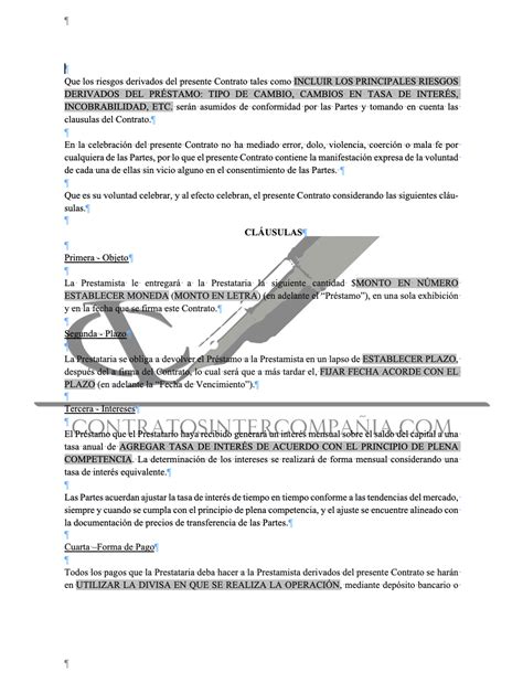 Contrato De Prestamo Ejemplos Y Formatos Word Y Pdf Para Imprimir Images