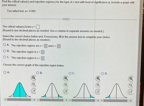 Solved Find The Critical Value S And Rejection Region S Chegg