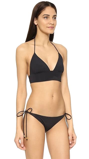 Shoshanna Black Solid Lace Back Bikini Top SHOPBOP