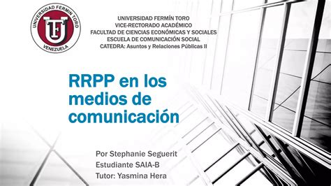 Rrpp En Los Medios De Comunicaci N Ppt Descarga Gratuita