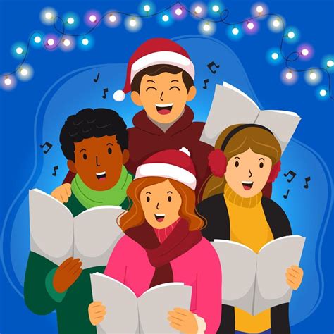 Choir Sing Christmas Carol 4569252 Vector Art at Vecteezy