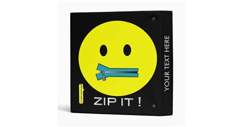 Zip It Smiley Face Binder Zazzle