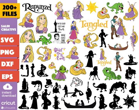 Rapunzel Svg Tangled Svg For Cricut Rapunzel Png Pascal Svg Etsy