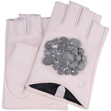 Biker Gloves Pink Gloves Powder Pink Leather Glove Karl Lagerfeld