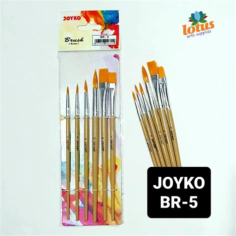 Kuas Lukis Brush Nylon Set BR 5 Joyko Acrylic Oil Watercolor