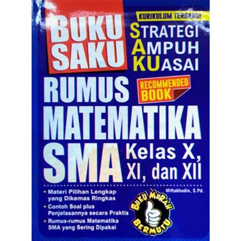 Jual Buku Saku Strategi Ampuh Kuasai Rumus Matematika Sma Kelas X Xi