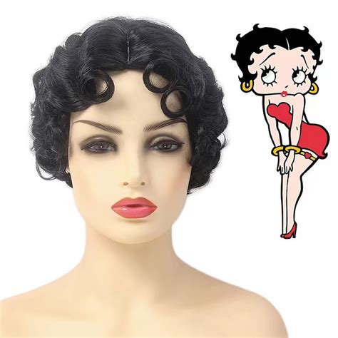 1920s Black Wavy Wig Betty Boop Hairstyle Wig Vintage Etsy