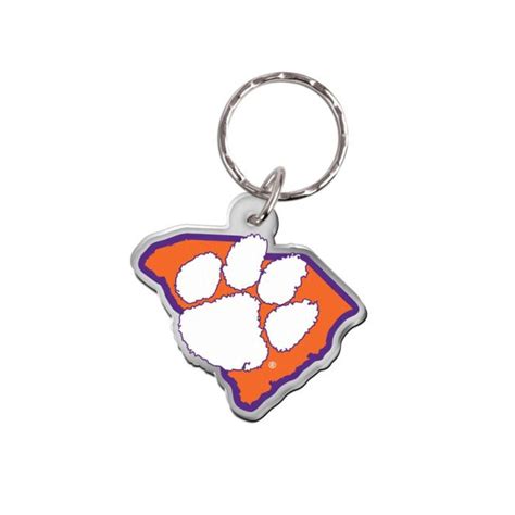 Clemson Tigers Paw Logo W/state Outline Keychain - Etsy