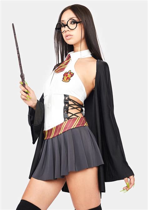 Sexy Spell Caster Wizard Costume Whiteblackstripe Dolls Kill