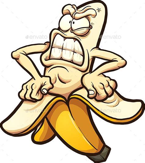 A Cartoon Banana Character Sitting On Top Of It S Belly With Its Mouth Open