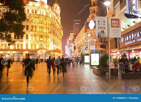 chinas shanghai nanjing road pedestrian street editorial image image
