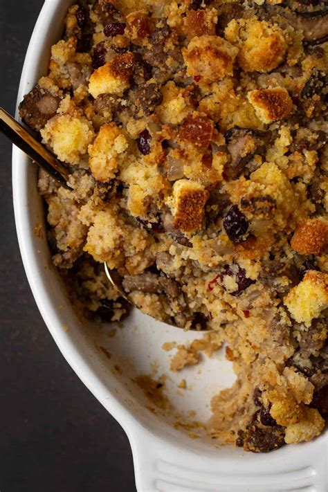 Homemade Cornbread Stuffing Recipe W Sausage Make Ahead Garnish