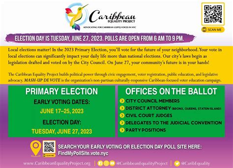 Mash Up De Vote 2023 Nyc Primary — Caribbean Equality Project