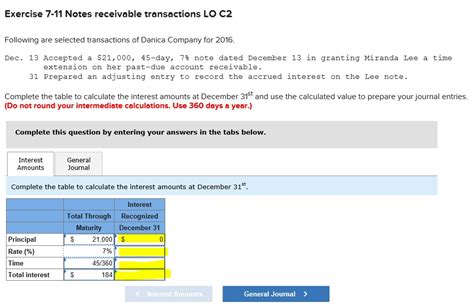 Solved Exercise Notes Receivable Transactions Lo C Chegg