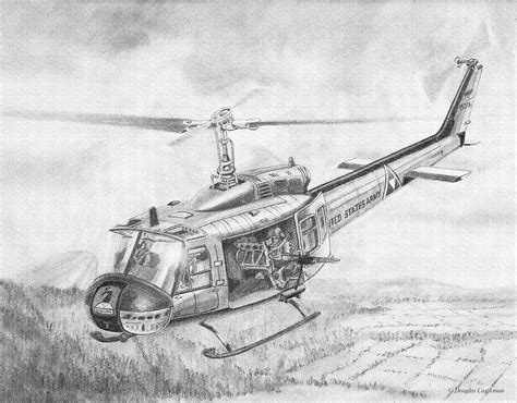 Huey in Vietnam Drawing by Douglas Castleman - Fine Art America