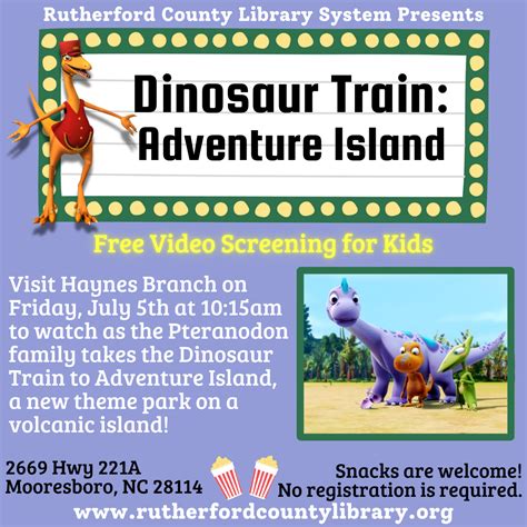 “Dinosaur Train: Adventure Island” Video Screening at Haynes Branch ...