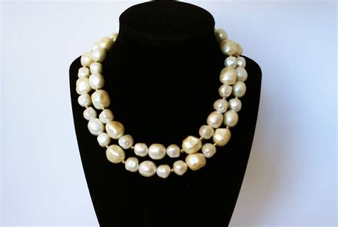 Monet Pearl Necklace Monet Baroque Pearls Faux Pearl Necklace Long