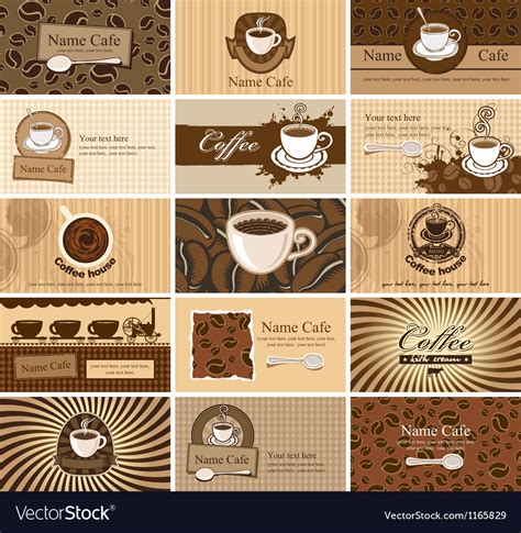 Cards on coffee Royalty Free Vector Image - VectorStock