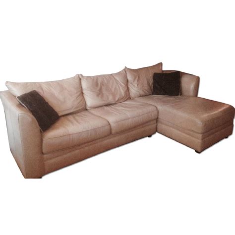 Jennifer Convertibles Leather Chaise Sectional With Full Size Pullout