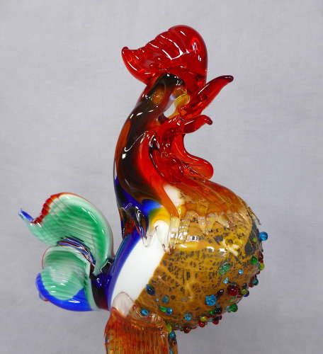 Bejewelled Murano Glass Cockerel