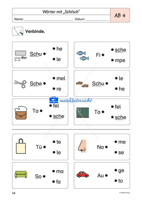 Wörter mit Sch sch meinUnterricht