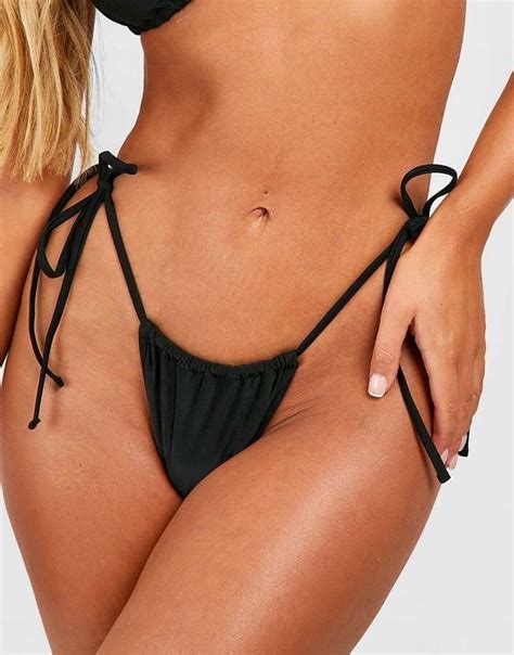 Boohoo Czarny Dół Od Bikini Wiązanie 2HH NG2 XXL Ceny i opinie