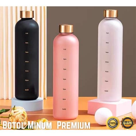 Jual BOTOL MINUM PORTABLE PENANDA WAKTU BPA FREE INFUSED WATER 1 LITER